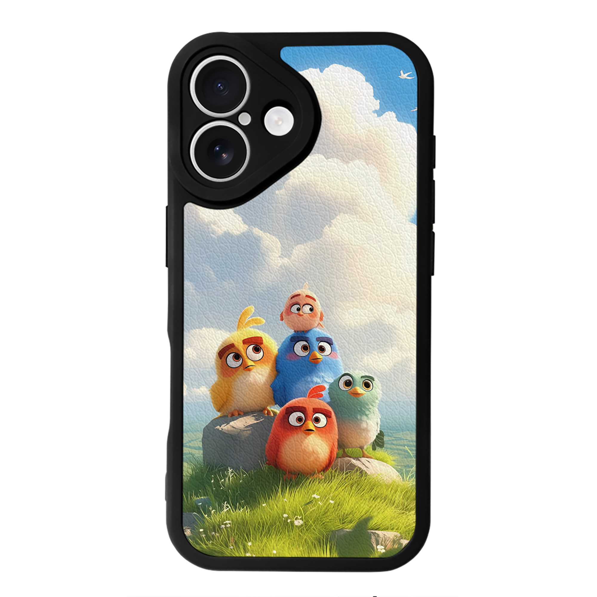 （画像用） Angry Birds アングリーバード 【iPhone 16シリーズ対応】シリコンスマホケース（レザー調） 材質：シリコン